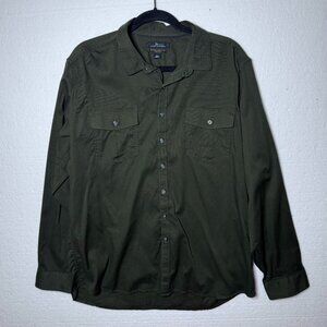 Marc Anthony Mens Size XXL Green Button Up Long Sleeve Shirt Wrinkle Resistant